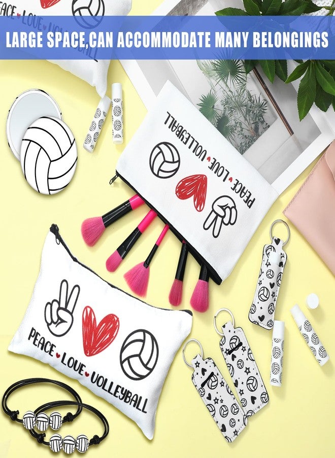 Yeyeplum 72 Pcs Volleyball Team Gifts Party Favors Include 12 Makeup Bags 12 Lip Balm 12 Lip Balm Holder 12 Necklace 12 Adjustable Bracelet 12 Mirrors for Volleyball Lovers Players Teen Girls Supplies - Image 4