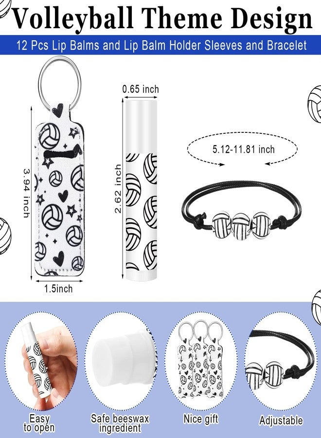 Yeyeplum 72 Pcs Volleyball Team Gifts Party Favors Include 12 Makeup Bags 12 Lip Balm 12 Lip Balm Holder 12 Necklace 12 Adjustable Bracelet 12 Mirrors for Volleyball Lovers Players Teen Girls Supplies - Image 3
