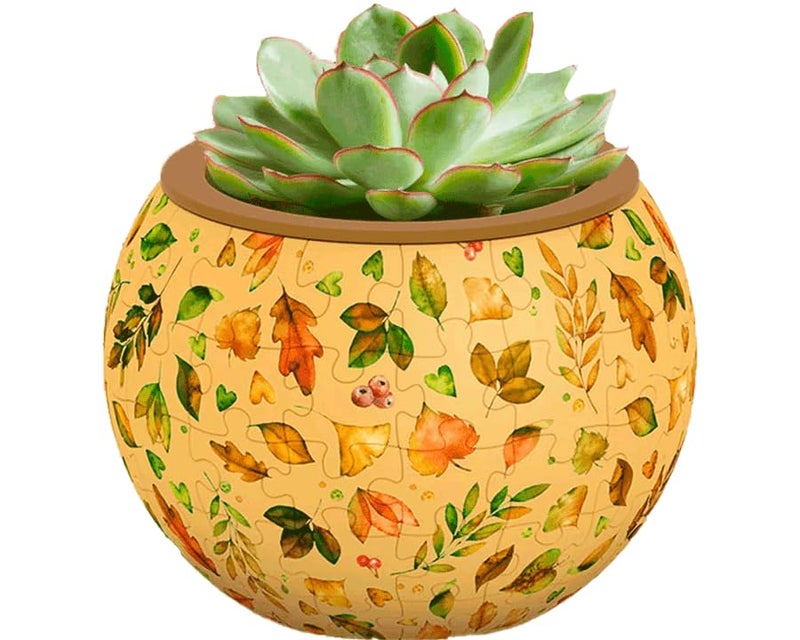 PieceRelax 3D Puzzle Planter 80 Pieces - Flower Pot - Elegant Green, Home Decor Flower Pots for Indoor Cactus, Succulents Pots [K1105] - Image 4