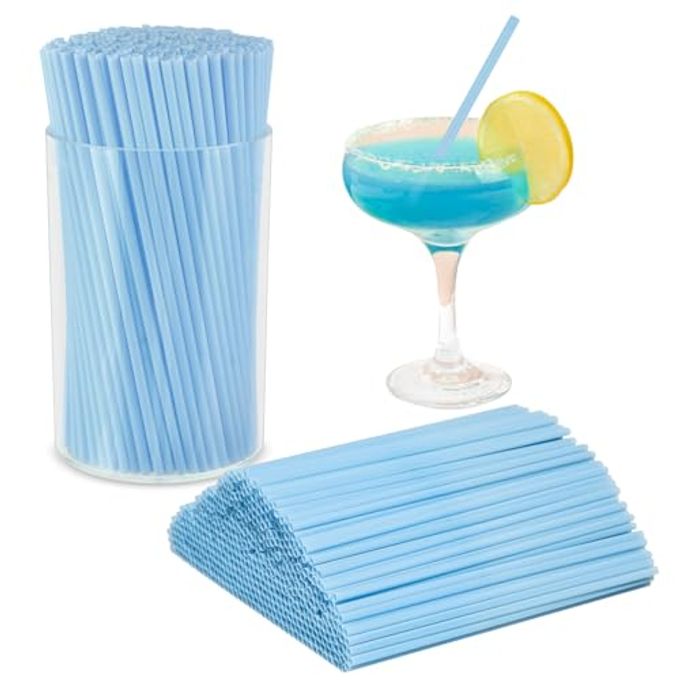 500 Pcs Light Blue Coffee Stir Sticks Set 5x0.12 inch Cocktail Straws Acrylic Stir Stick Holder Baby Blue Straws Disposable Drink Stirrers for Coffee Bar Tea Party Supplies Home