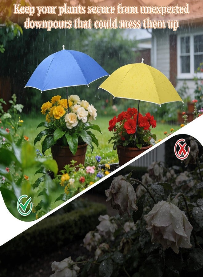 Tryly Plant Umbrellas for Outdoor Plants, Garden Umbrella Shade for Potted Plants and Garden Beds, Provide Shade to Defend Plants From Blazing Sun (1Green 1Yellow 1Pink 1Blue) - Image 4