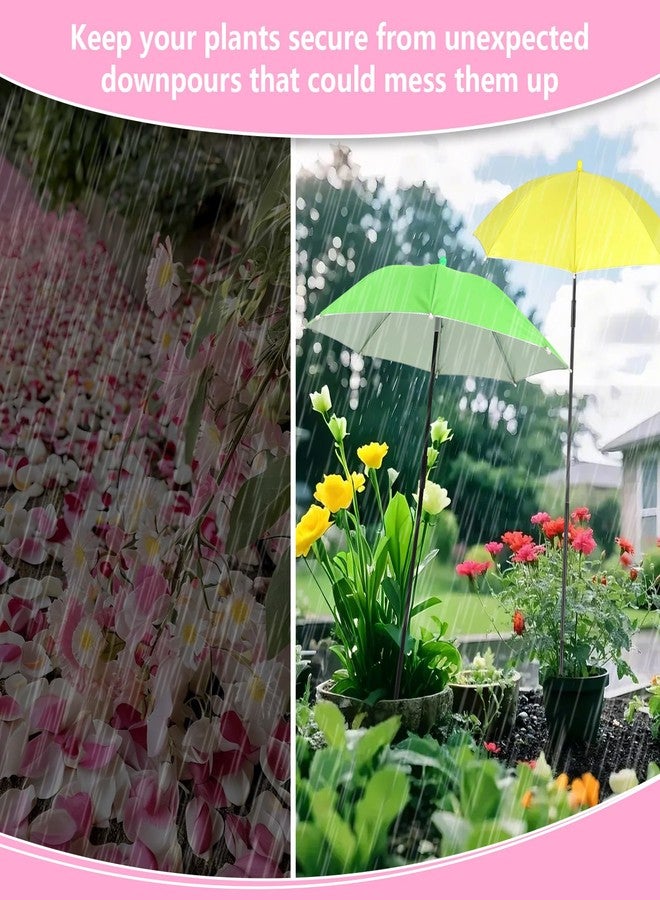 Tryly Plant Umbrellas for Outdoor Plants, Garden Umbrella Shade for Potted Plants and Garden Beds, Provide Shade to Defend Plants From Blazing Sun (1Green 1Yellow 1Pink 1Blue) - Image 5