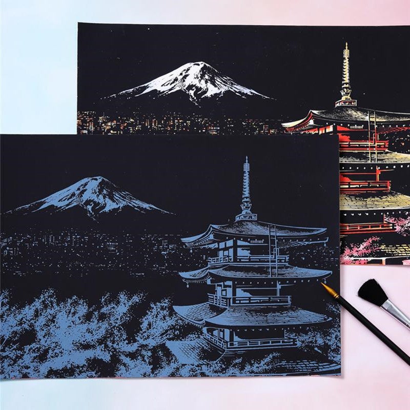 Color City Night Scenery Scratch Scratch Handmade Scratch Diy Creative Handmade Paintings For Girlfriends Gifts - Image 4