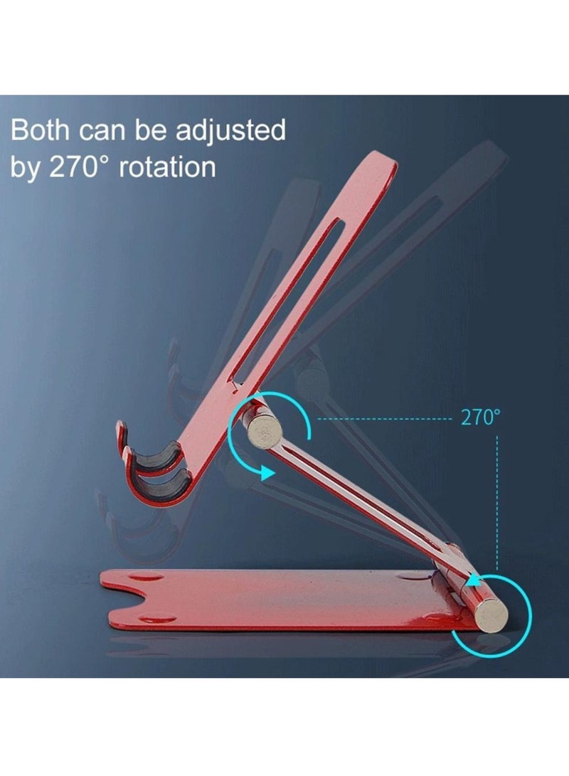 Adjustable Mobile Phone Holder Tablet HolderPremium Metal Stand Foldable, Compatible with All Mobile Phones  - Image 2