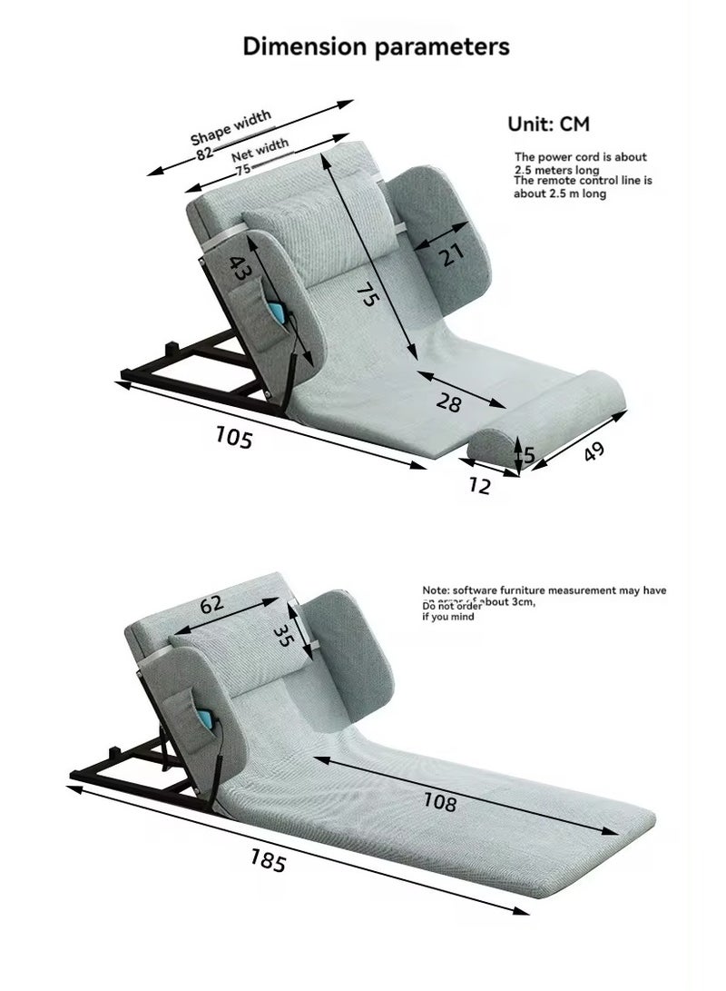 Electric Power Lifting Adjustable Bed Back Rest for Patient Back Lumbar Support, Assist Elderly to Get Out of Bed Easily, Removeable Bedrails with Pocket, 220lbs Capacity - Image 2