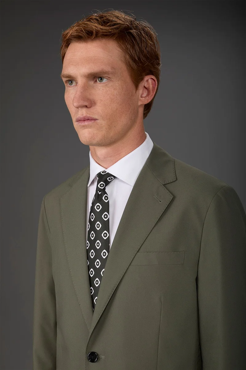 Doppelganger Green Single-breasted men's suit with flat front trousers - Military for Men | Best Price UAE