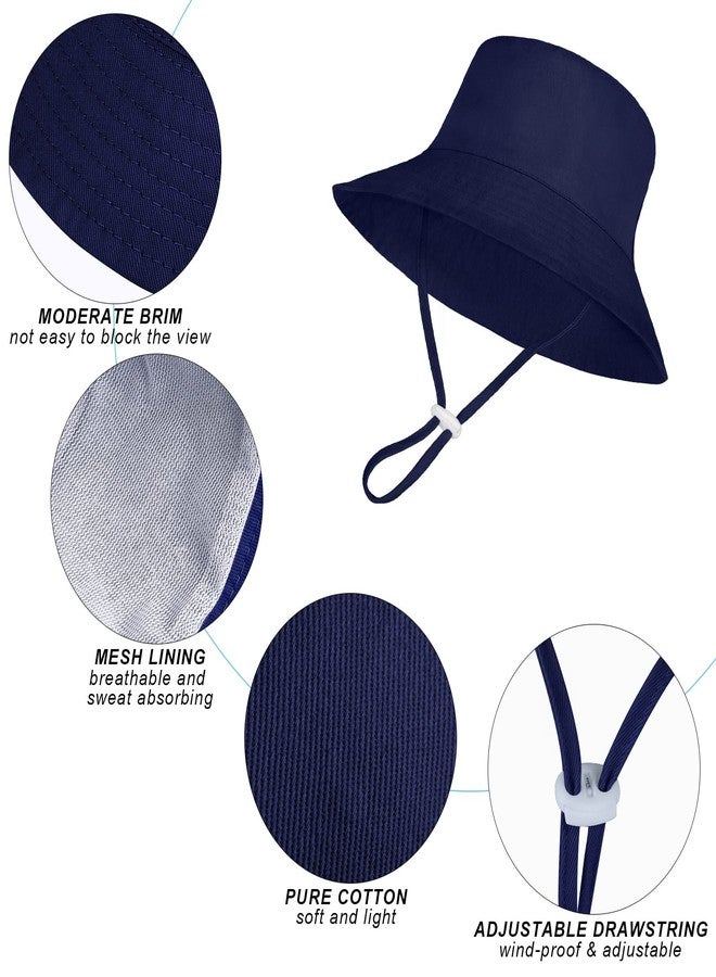 Cooraby 4 Pack Baby Sun Hat Wide Brim Bucket Hat Adjustable Summer Sun Protection Toddler Hat for Boys Girls - Image 3