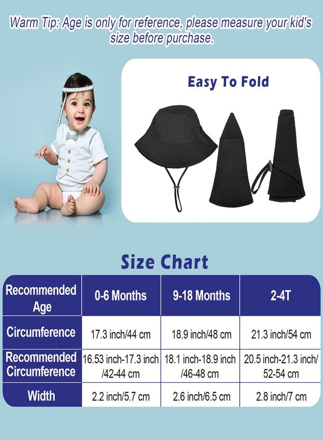 Cooraby 4 Pack Baby Sun Hat Wide Brim Bucket Hat Adjustable Summer Sun Protection Toddler Hat for Boys Girls - Image 2