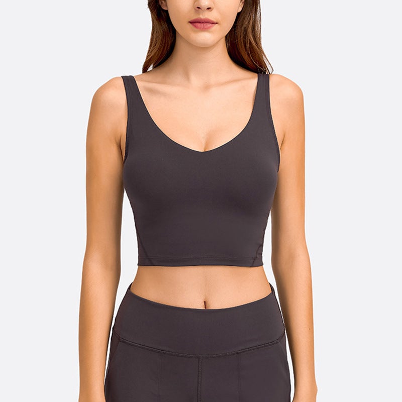 Outer Wear Yoga Clothing Tops Short Yoga Camisole Women'S With Chest Pads Beautiful Back Fitness Sports Bra Women - Image 2