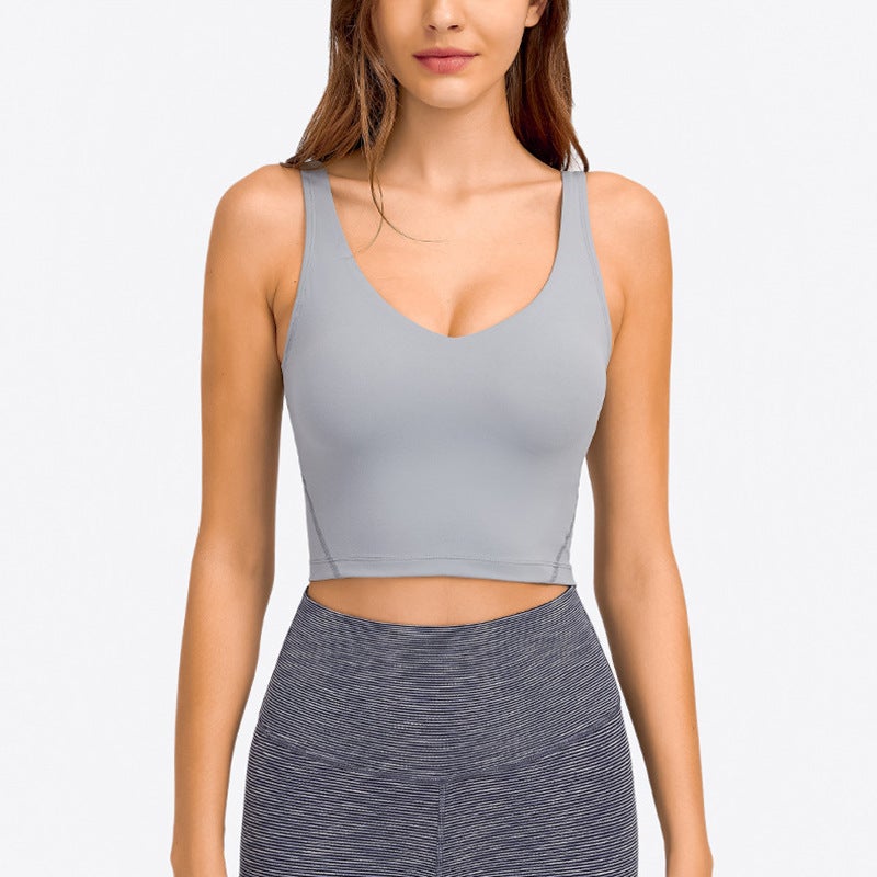 Outer Wear Yoga Clothing Tops Short Yoga Camisole Women'S With Chest Pads Beautiful Back Fitness Sports Bra Women - Image 5