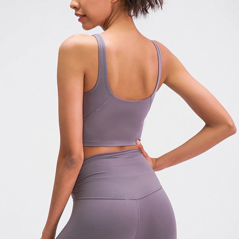 Outer Wear Yoga Clothing Tops Short Yoga Camisole Women'S With Chest Pads Beautiful Back Fitness Sports Bra Women - Image 4