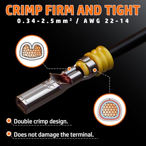 PEBA Waterproof Automotive Electrical Connectors Kit, Automotive Male/Female 1/2/3/4-Pin & Connector Plug and Ratchet Crimping Tool AWG 22-14, Ideal for Cars, Motorcycles & Boats | Pin Removal Tool - Image 3