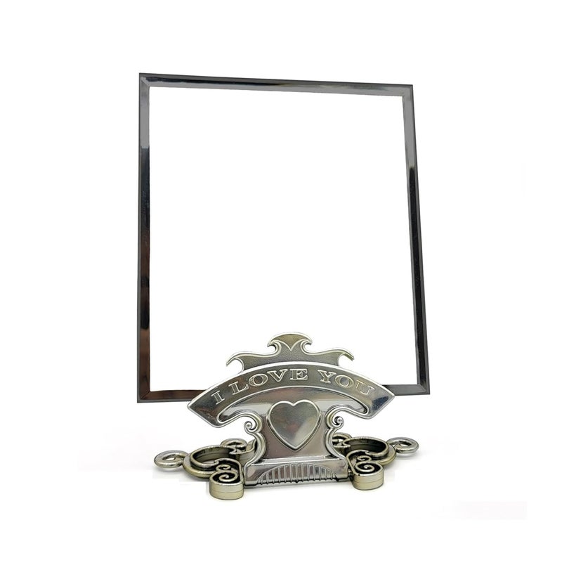 PUSHKH Makeup Mirror with Stand Tabletop Traditional Square Mirror Portable Antique Decorative Mirror Vanity Standing Mirror - Image 1