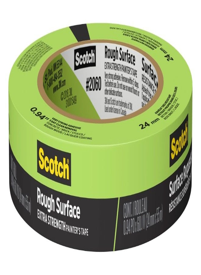 Scotch Rough Surface Extra Strength Painter's Tape, 0.94 in x 60.1 yd, Tape Protects Surfaces and Removes Easily, Rough Surface Painting Tape for Indoor and Outdoor Use, 1 Roll (2060-24AP) - Image 1