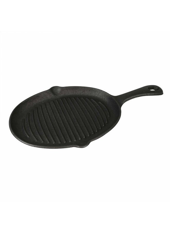 Jim Beam JB0159, Heavy Duty Construction, Pre Seasoned Cast Iron Skillet with Wooden Base and Mitt, Black,Small - Image 3