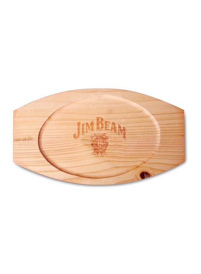 Jim Beam JB0159, Heavy Duty Construction, Pre Seasoned Cast Iron Skillet with Wooden Base and Mitt, Black,Small - Image 4