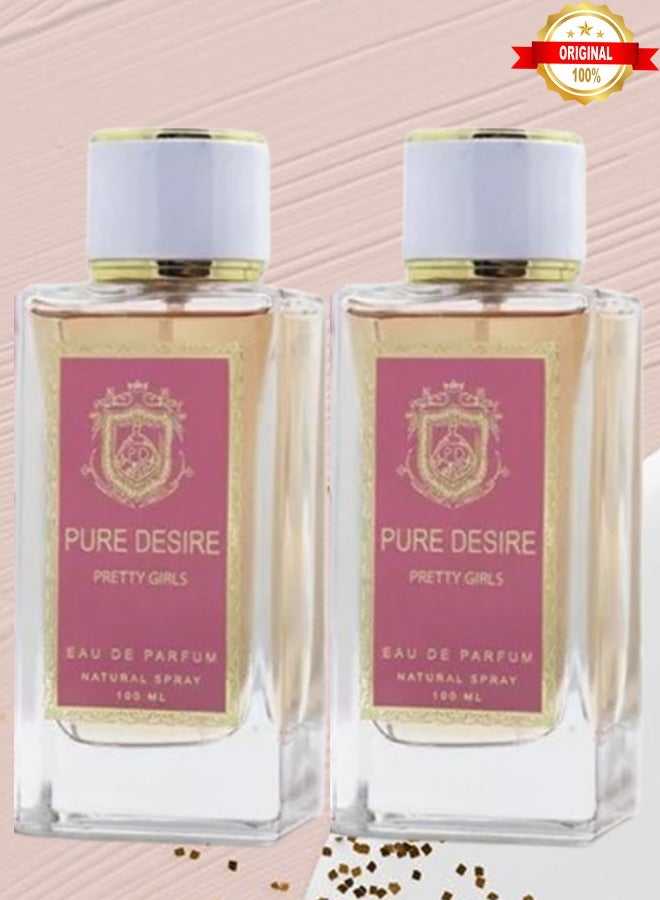 Coolife 2 Pieces Pure Desire Pretty Girls Perfume For Women 100ml EDP - Image 1
