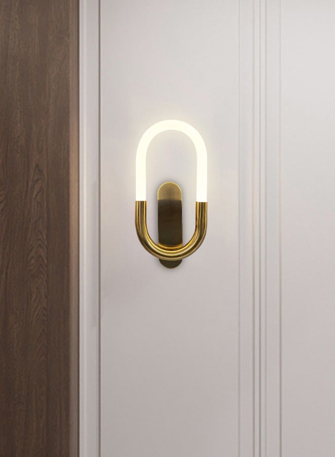 Target Oval Shaped Antique Brass Gold Modern Classic LED Wall Lamp Warm White - Image 1