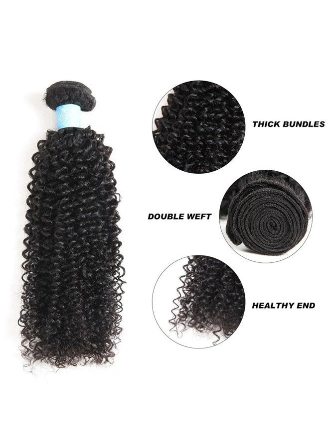 BLY 7A Mongolian Virgin Kinky Curly Human Hair Bundles Extensions 3 Bundles Unprocessed Curly Weave Natural Black Hair(10/12/14 Inch) - Image 3