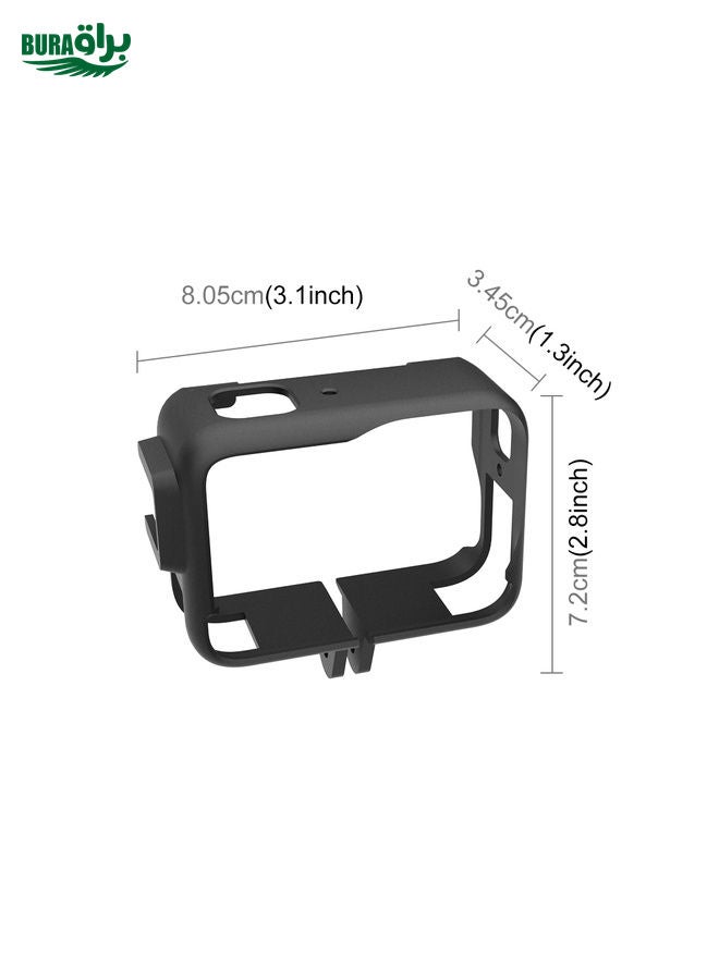 BURAQ For Insta360 Ace Pro PULUZ Plastic Cage Expansion Adapter Frame with Cold Shoe Base (Black) - Image 3