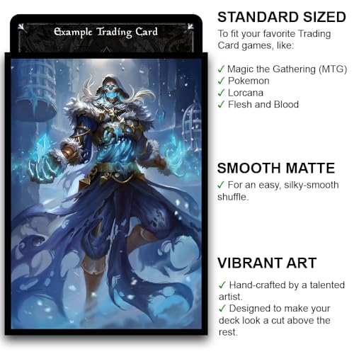 Fantasy North - Rimecage - The Risen Cold - 100 Smooth Matte TCG Trading Card Sleeves - Fits Magic MTG Commander Pokemon and Other Card Games - Playing Card Sleeves - Image 3