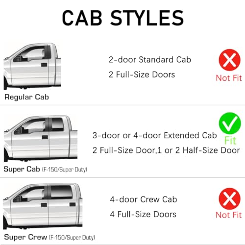 Lightronic Extra Durable Clip-on in-Channel Auto Vent Window Visor, Fits 2015-2025 Ford F-150, 2017-2025 F-150 Raptor, SuperCab, UV Protection Rain Guard, Original Wind Deflector, Dark Smoke, 4-Pcs - Image 2
