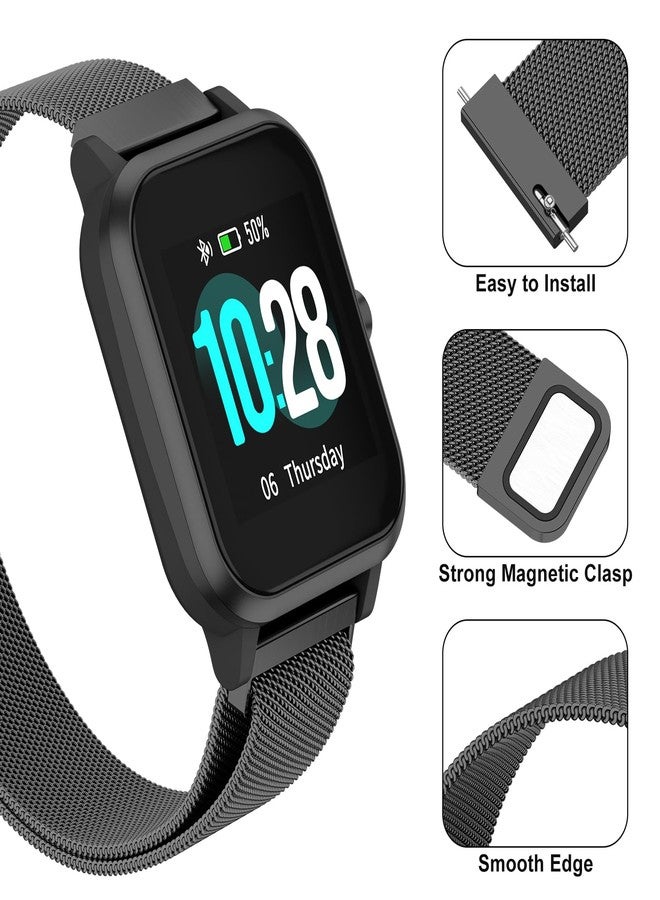 Vanjua 22mm Watch Band Quick Release Replacement Wristbands, Stainless Steel Metal Mesh Loop Adjustable Magnetic Replacement Straps Bands for Men Women - Image 4