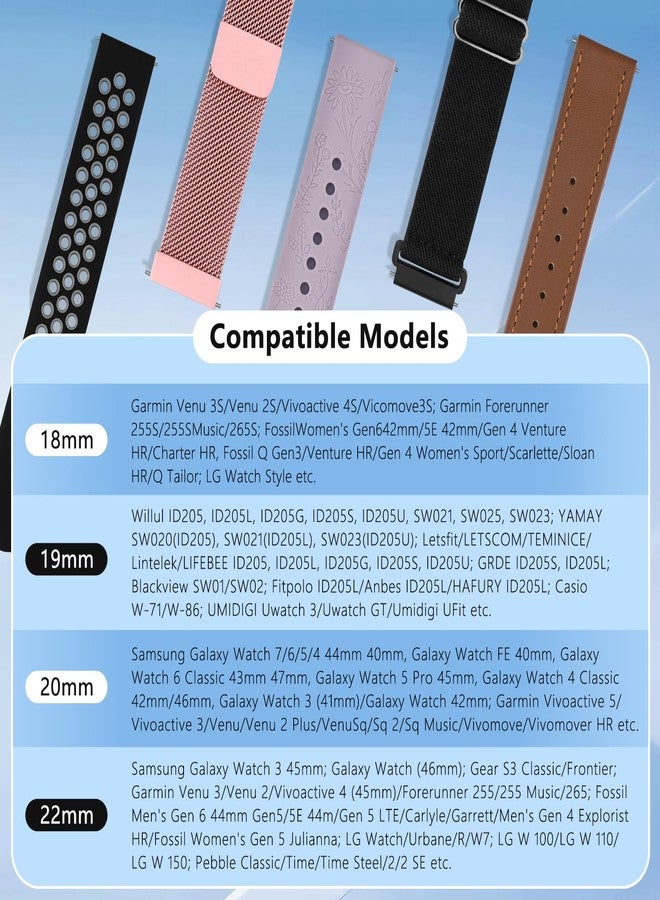 Vanjua 22mm Watch Band Quick Release Replacement Wristbands, Stainless Steel Metal Mesh Loop Adjustable Magnetic Replacement Straps Bands for Men Women - Image 2