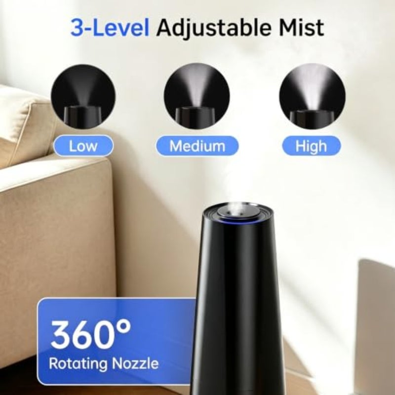 Bedroom humidifier with night light, 5.5L cool mist for home, 2-in-1 humidifier diffuser, office plant use, 360 rotation nozzle, auto shut-off, top fill, up to 40H runtime - Image 4