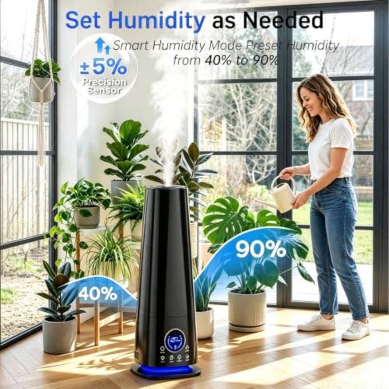 Bedroom humidifier with night light, 5.5L cool mist for home, 2-in-1 humidifier diffuser, office plant use, 360 rotation nozzle, auto shut-off, top fill, up to 40H runtime - Image 5
