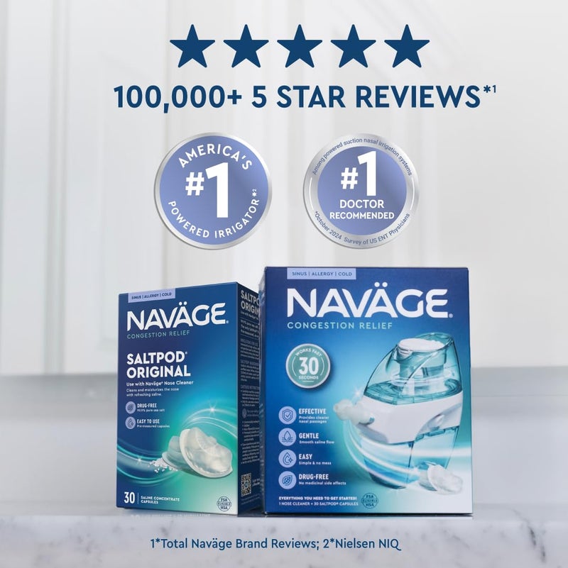 Navage SaltPod Bundle â€“ 3 Packs of 30 (90 SaltPods), Saline Refills for Navage Nasal Irrigation System, Sinus Rinse and Saline Pods for Fast and Soothing Relief - Image 4