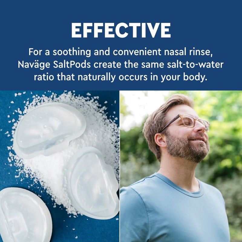 Navage SaltPod Bundle â€“ 3 Packs of 30 (90 SaltPods), Saline Refills for Navage Nasal Irrigation System, Sinus Rinse and Saline Pods for Fast and Soothing Relief - Image 2