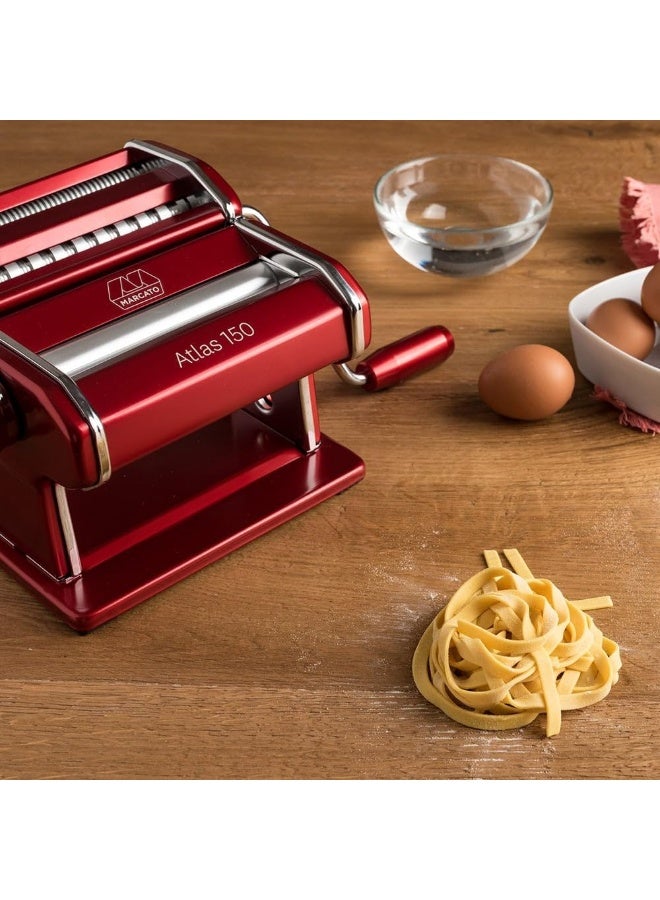 MARCATO Atlas 150 Pasta Maker Red w/Pasta Wheel  - Image 2