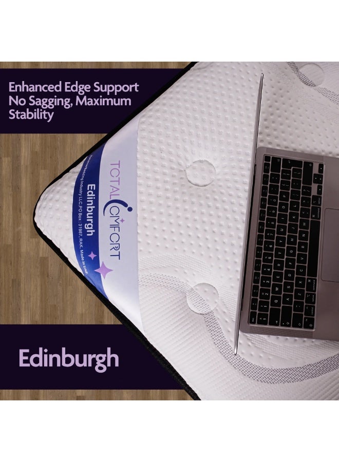 Total Comfort Edinburgh 5-Zone Pocket Spring Memory Foam Mattress-W 90 x L 190 x D 30 cm|Medium Soft Mattress with Zero Disturbance Pocket Springs|Foam Encased Edge Support|Breathable Knit Fabric - Image 3