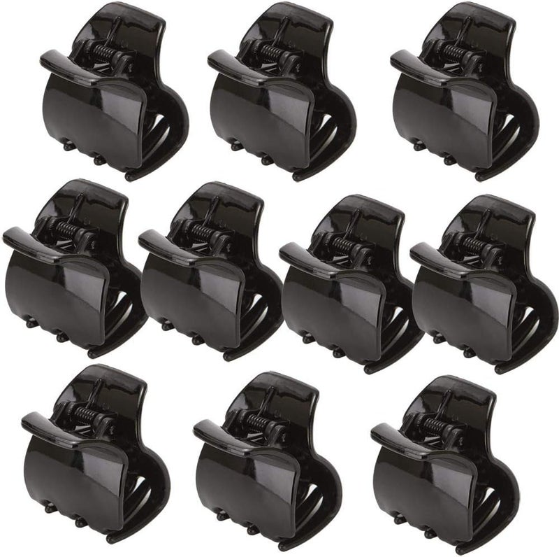 LONEEDY 10 Pack Black Jaw Clips For Thick Hair Nonslip Hair Claw Clip for Women and Girls Medium 10 Black