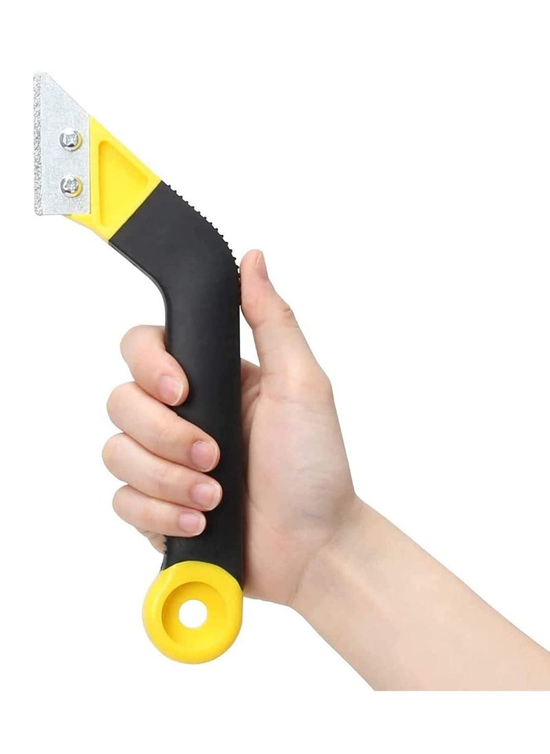 KASTWAVE - Grout Remover Knife Tile Grout Saw Angled Grout Scraping Rake Tool with 3 Pieces Extra Blades Replacement for Tile Cleaning Grout Remover Knife - Image 1