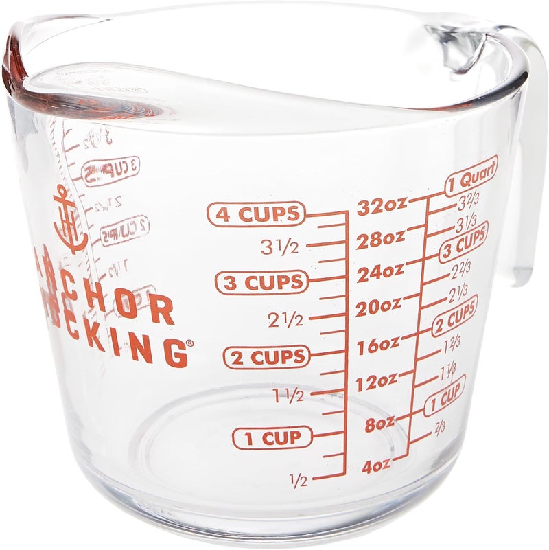 Anchor Hocking Glass Measuring Cup, 32 Oz, Clear - Image 1