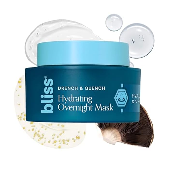 Bliss Drench & Quench Hydrating Overnight Mask with Hyaluronic Acid & Vegan Collagen - Image 1
