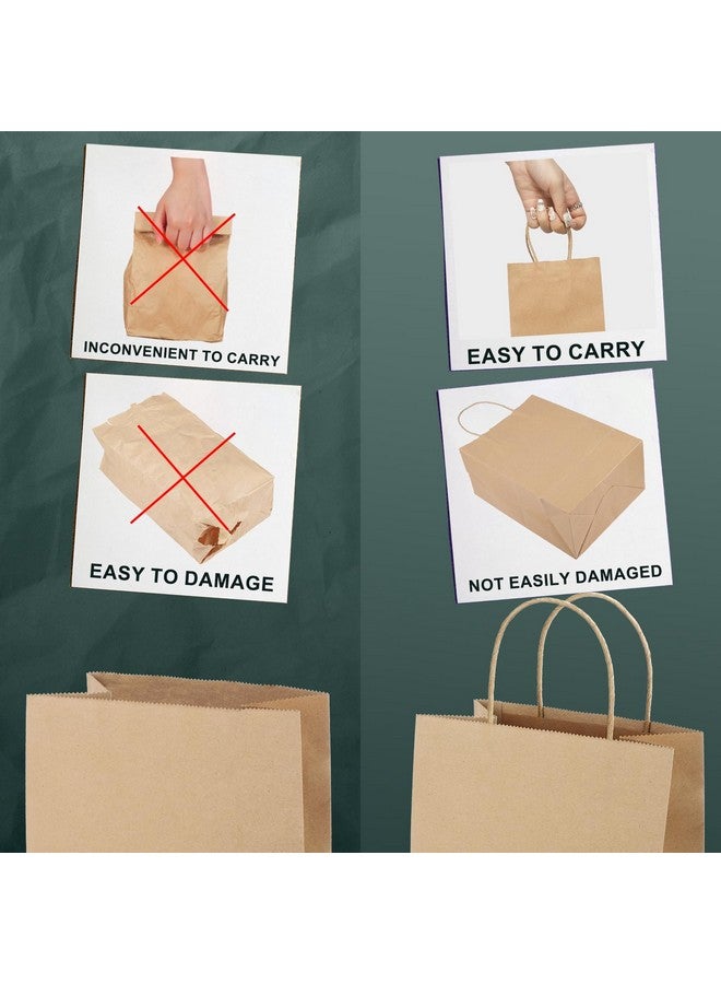 METRONIC Brown Paper Bags with Handles Bulk 5.25x3.75x8'' 100Pcs, Kraft Gift Bags for Small Business, Birthday Wedding Party Favor Bags, Christmas Gift bags, Retail shopping Bags - Image 3