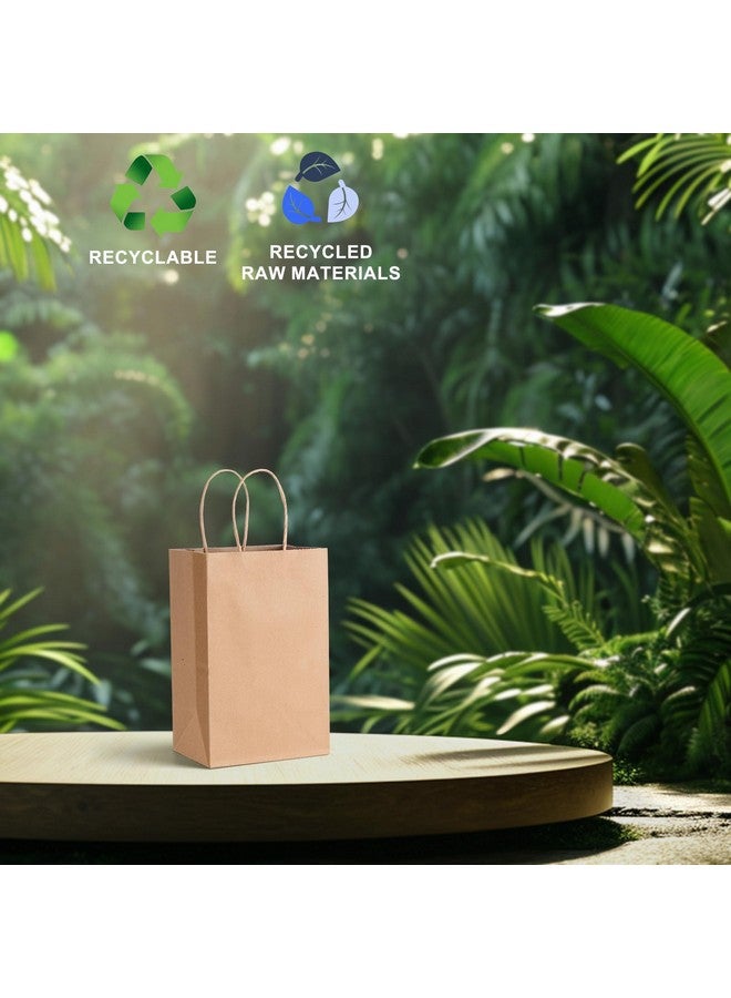 METRONIC Brown Paper Bags with Handles Bulk 5.25x3.75x8'' 100Pcs, Kraft Gift Bags for Small Business, Birthday Wedding Party Favor Bags, Christmas Gift bags, Retail shopping Bags - Image 5