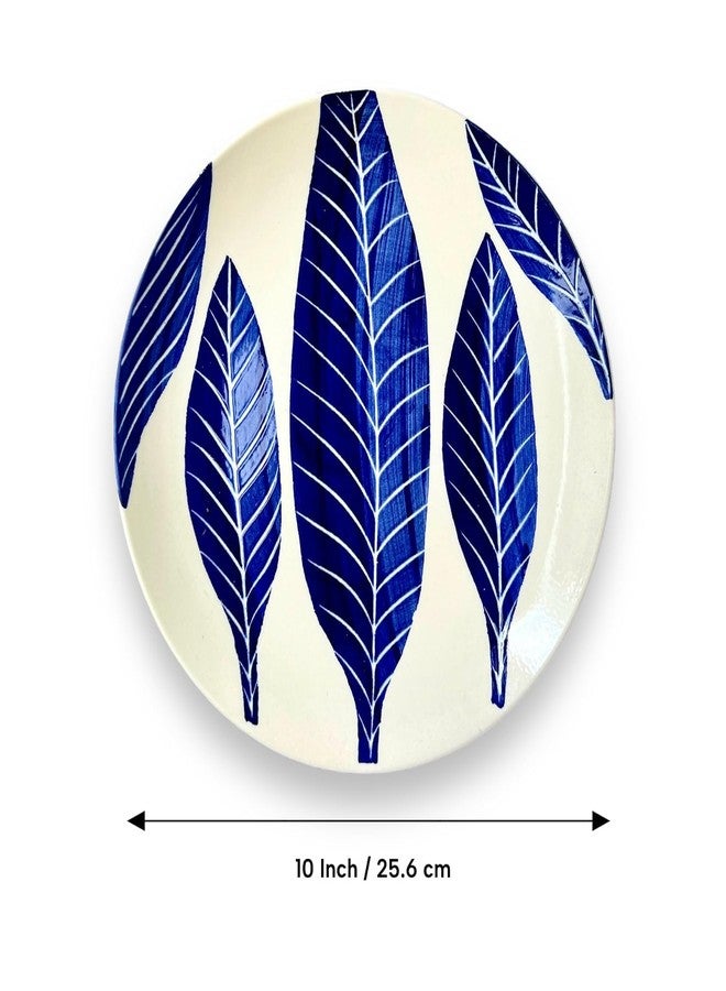 VolCraft Ceramic Plate Set,10 inches - Set of 6 Large Size Dinner Plate for Snacks, Appetizers etc. Handmade Stoneware Dinner Plate (Blue) - Image 2