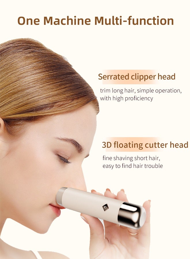 McmhyingPop 2 in 1 Facial Hair Removal, Cordless Electric Body Shaver Trimmer for Women, Painless Electric Razors Rechargeable Hair Remover for Leg, Arm, Underarm, Bikini, Face, Waterproof Travel Grooming Kit, Beige - Image 3