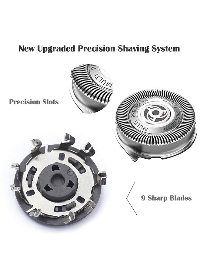 Suleto SH50/52 Replacement Heads Compatible with Philips Series 5000 Electric Shaver, Replacement Blades Head Fit for Norelco Series 5000 S5xxx, AquaTouch S5xxx, PowerTouch PT8xx, PT7xx, 6-Pack with Brush