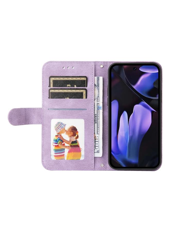 S-TOP Case For Google Pixel 9a Skin Feel Life Tree Metal Button Leather Phone Case - Image 4