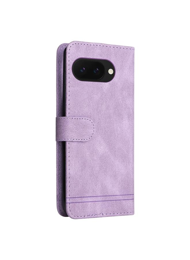 S-TOP Case For Google Pixel 9a Skin Feel Life Tree Metal Button Leather Phone Case - Image 3
