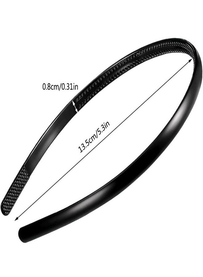وهاواي 12 Pieces Plastic Headbands with Teeth, Fashion Skinny DIY Hair Bands Non Slip, Hair Accessories for Women Girls 8 mm (black) - Image 2
