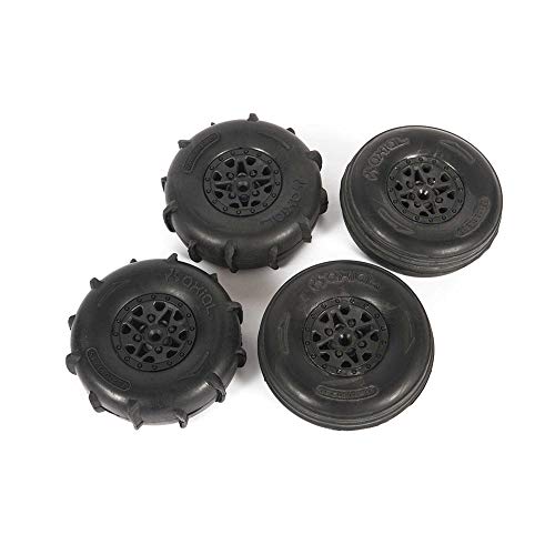 Axial ST28 Front Razor, Rear Paddle Tire and Wheel Set: Yeti Jr, AXI41000 - Image 1