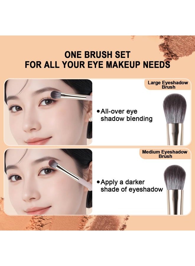 BEAUTYFACTOR 8Pcs Eye Makeup Brush Set, Professional Eyeshadow Makeup Brushes Under Eye with Synthetic Nose Contour Brush Angled Eyebrow Brushes for Liquid, Powder Blending Contouring Concealer Brows Eye shadows - Image 4