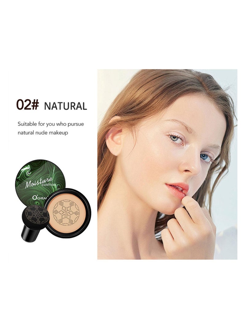 SYOSI كريم أساس سي سي بوشن رأس الفطر، كريم سي سي مرطب بتغطية كاملة للبقع، قاعدة مكياج متساوية لون البشرة، كريم سي سي بوشن مقاوم للماء يدوم طويلاً (طبيعي) - Image 2