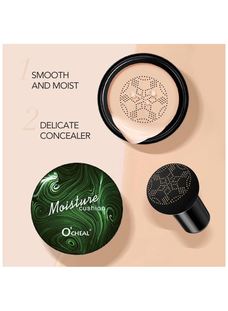 SYOSI كريم أساس سي سي بوشن رأس الفطر، كريم سي سي مرطب بتغطية كاملة للبقع، قاعدة مكياج متساوية لون البشرة، كريم سي سي بوشن مقاوم للماء يدوم طويلاً (طبيعي) - Image 4